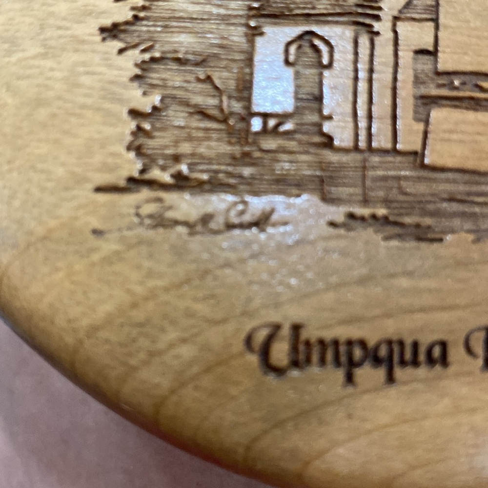 Umpqua River, Oregon 5” Myrtlewood Engraved Plaque by Steven Smith-Oregon Lights - Picture 8 of 8